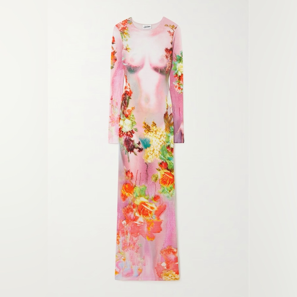 Jean Paul Gaultier - The Pink Body Floral Print Maxi Dress